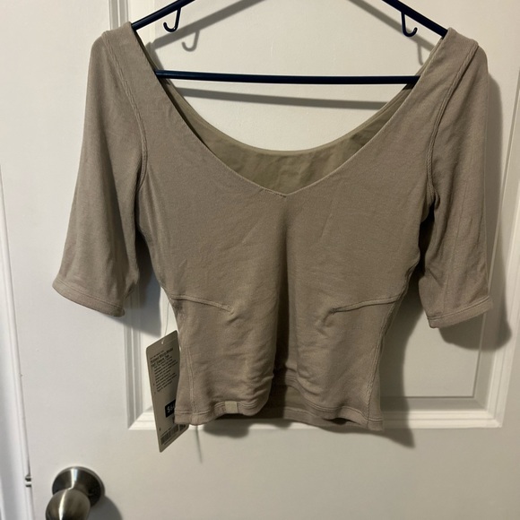 Lululemon ribbed micro modal 1/2 sleeve tee - Picture 2 of 3